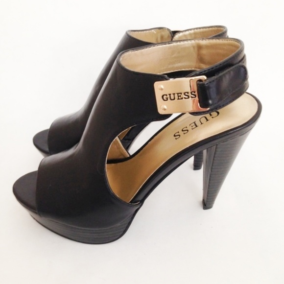 Guess Shoes - Guess | Platform Sandal Peep Toe Black 7.5
